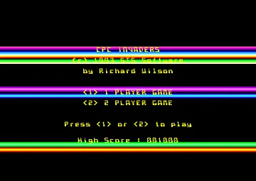 CPC Invaders (UK) (1993) (PD) screen shot title